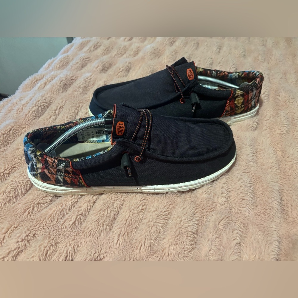 Hey Dude Men's Navy and Plaid Slip-On Loafers